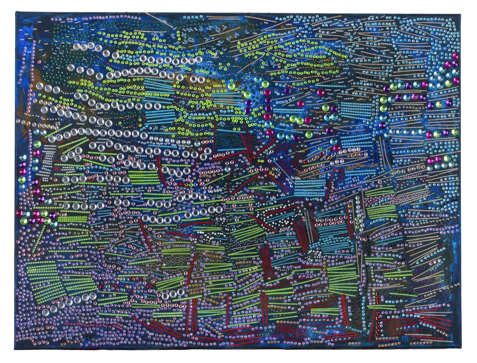 Pattern-rich artwork filled with luminous circular details